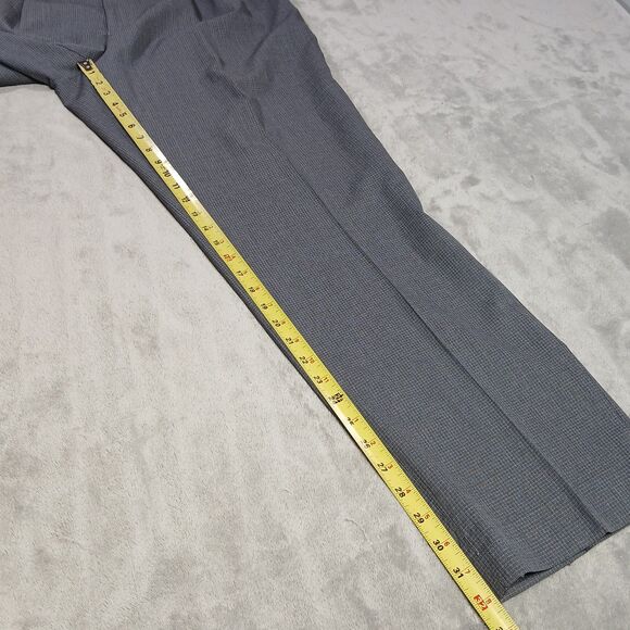 Lauren Ralph Lauren Dress Pants Mens 36x32 Gray Wool Checked Pleated Straight - Picture 10 of 10